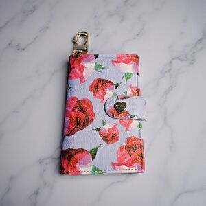Preloved Betsey Johnson Flap Wallet Lavender  with rose floral pattern